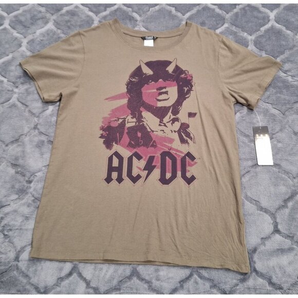 NWT AC/DC Band Official Merchandise Graphic Beige T-Shirt/Sz. XL - Picture 1 of 5